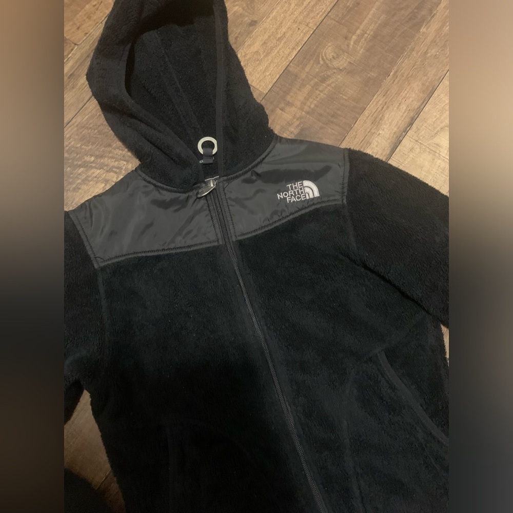 The north face black fuzzy osito for zip fleece with hood extra small Gorpcore - Picture 2 of 7